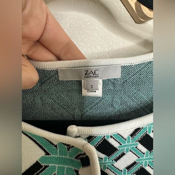 Zac Posen Short Sleeve Sweater Button Down Sz S - Picture 3 of 7